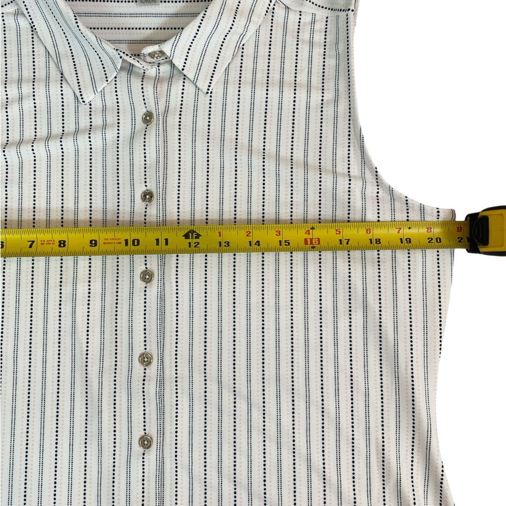 Tommy Hilfiger Beige Striped Button-Down Sleeveless Top - Picture 4 of 7